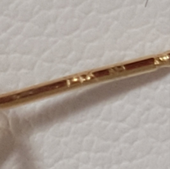 14k Solid Yellow Gold (stamped) stud earrings with AAA Cz's, 7.5mm. - Picture 4 of 5